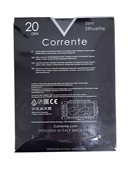 Колготы Corrente Slim 20 ден, Nero 2p 50241 фото