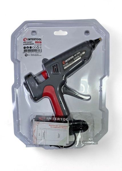 Пістолет клейовий 100(300) Вт, 215-230&deg;C, під стрижні 10,8-11,5 мм, 13-30 г/хв INTERTOOL 26031 фото