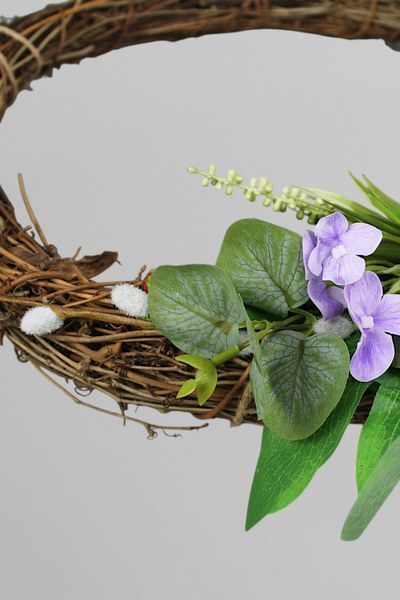 Декоративный венок из искусственных цветов, диаметр 35 см А840 фото